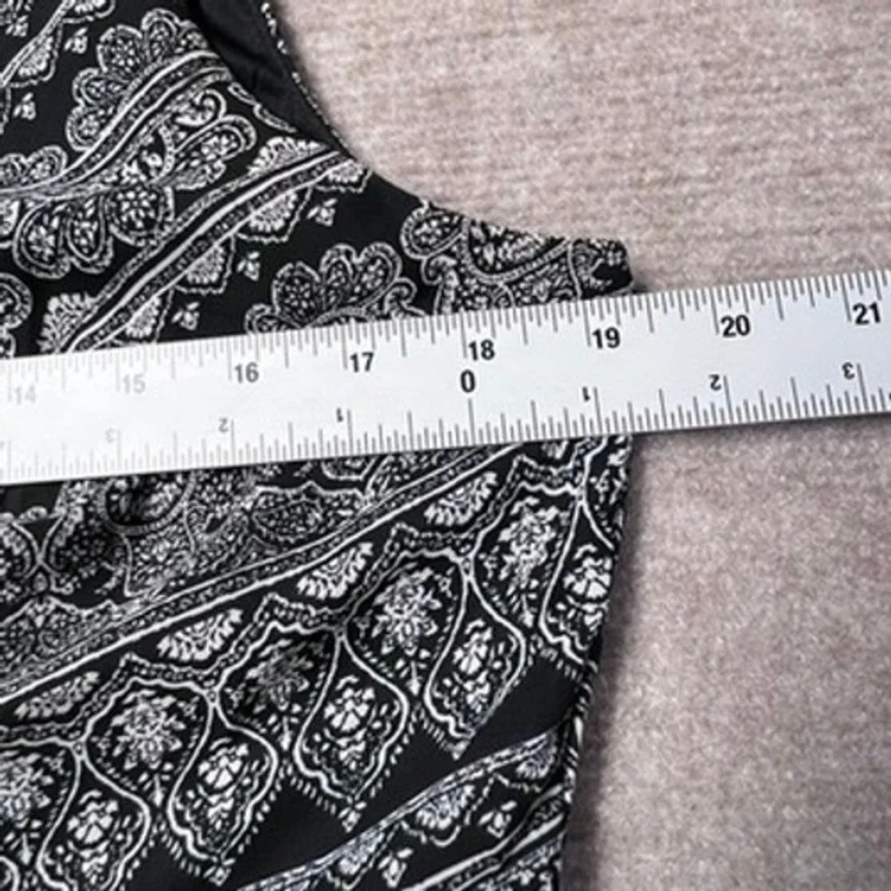 Ryan Michelle‎ Black White Paisley Print Sleeveless Dress Size 14 Career